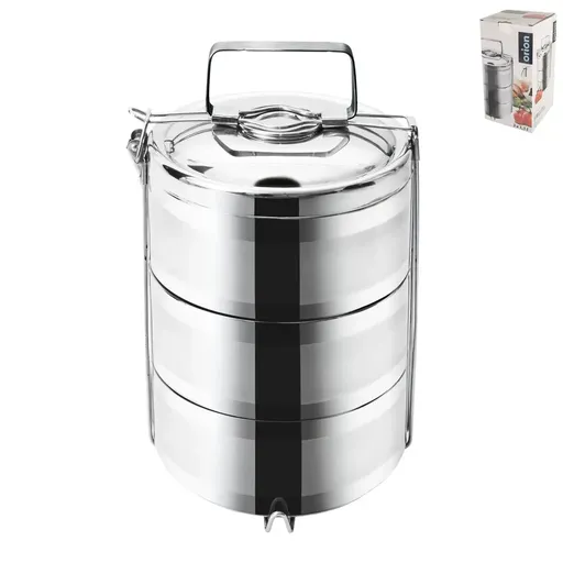 Suport pentru alimente termo din oțel inoxidabil, 3 niveluri, diametru 16 cm