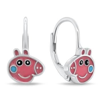 Brilio Silver Cercei din argint pentru fetițe, cu design Peppa Pig EA1160W