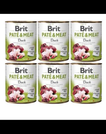 BRIT Pate&amp;Meat Duck 6x800 g pate cu rata, pentru caini