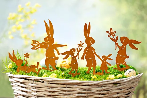 Decorațiuni Iepurași prieteni, set de 5 buc.