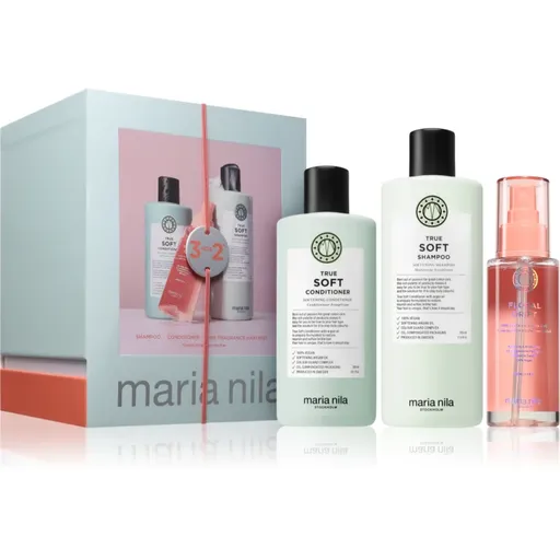 Maria Nila True Soft Holiday Box set cadou pentru hidratare si stralucire 3 buc