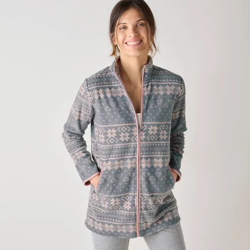 Jachetă din fleece cu imprimeu