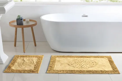 Set covorase de baie, L'essentiel Maison, Cottonkt 000212, Galben mustar