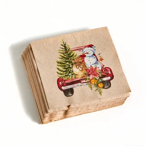 Set de 20 de șervețele de hârtie cu motiv de om de zăpadă de Crăciun