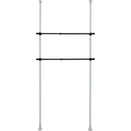 Wenko Set de 2 bare telescopice orizontaleHerkules, negru, negru