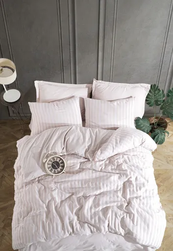 Lenjerie de pat dubla, L'essentiel Maison, Road Potlu, Bumbac;Poliester, Bej