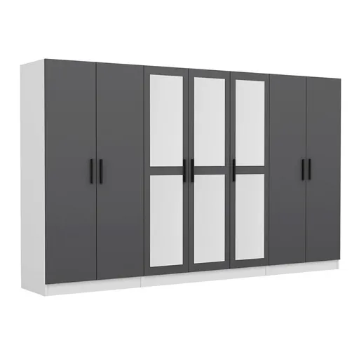 Dulap pentru haine, Hanah Home, Kale, 315x210x52 cm, Antracit