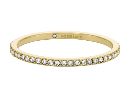 Fossil Inel strălucitor placat cu aur Ellis Pavé JF04686710 54 mm