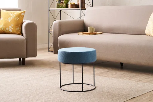 Taburet, Atelier del Sofa, 825BLC5145, Metal, Albastru