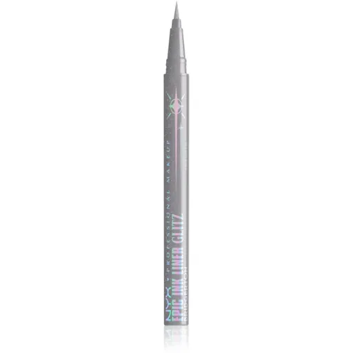 NYX Professional Makeup Bridgerton Royal Epic Ink Liner creion de ochi, cu sclipici culoare 01 Glitzed In Silver 1 ml