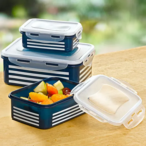 Cutii de depozitare Dungi albastru-alb