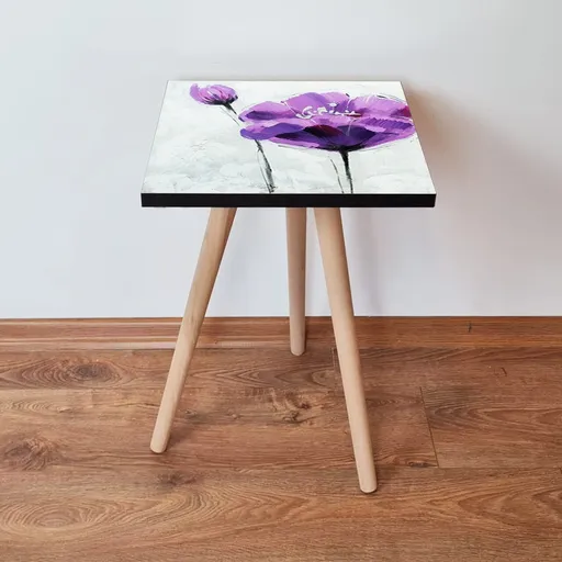 Masuta, Hanah Home, Shp312, 35x42x35 cm, Roz / Violet / Negru / Alb