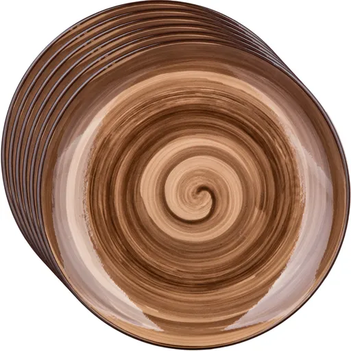 Banquet Set of 6 dessert plates Palas 21.5 cm,brown, maro