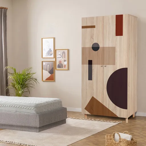 Dulap pentru haine, Hanah Home, Lidya 2 -969, 90x192x52 cm, Sonomo