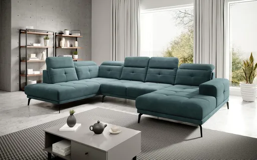 Coltar stanga 6 locuri ELTAP, LT-38LO, Bretan, 350x205x107 cm, lemn/poliester, verde