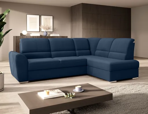 Coltar extensibil dreapta 3 locuri ELTAP, RT-40LO, Siber, 270x186x93 cm, lemn/poliester, albastru inchis