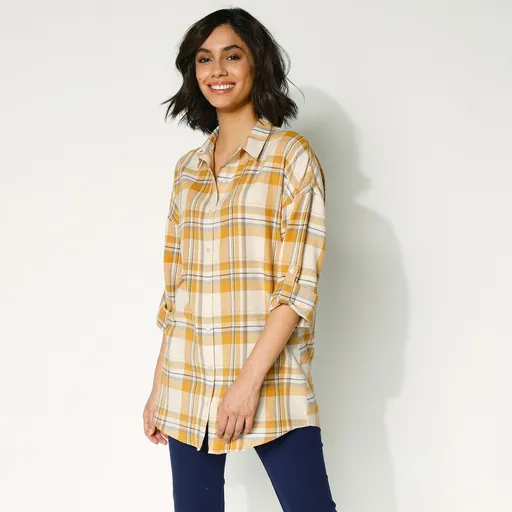 Cămașă cu carouri din flanelă