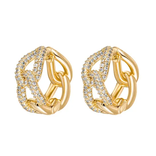 CRYSTalp Cercei masivi placați cu aur cu cristale Luxury 42311.G