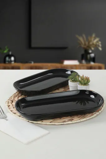 Set platouri servire, Hermia, 275KRM1424, Antibacterian, Negru