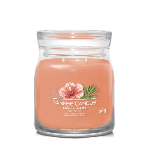 Yankee Candle Lumânare aromatică Signature sticlă medie TropicaI Breeze 368 g