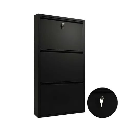 Pantofar, Hanah Home, Primo 3, 50x104x15 cm, 100% SHEET METAL, Negru