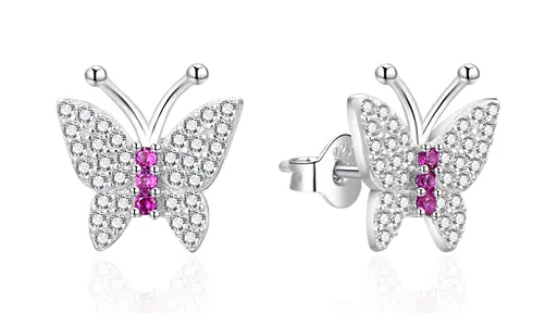 Agato Cercei din argint Fluturi cu pietre de zircon AGT-E112PWF