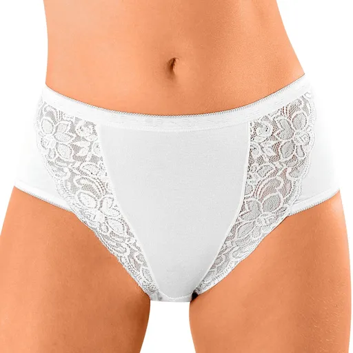 Set de 3 chiloți maxi din bumbac elastic cu dantelă