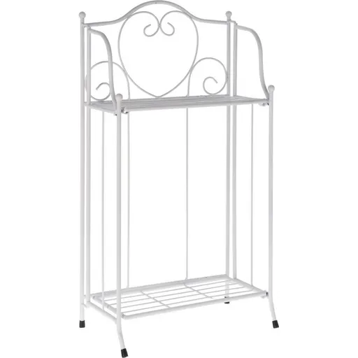 Suport de flori din metal Florența alb, 34 x 65 x18 cm