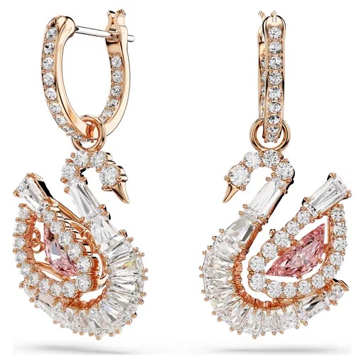 Swarovski Cercei strălucitori Lebădă 2in1 cu zircon Swan 5732415