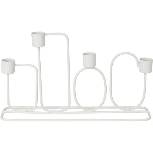 Sfeșnic din metal pentru 4 lumânări Tosca alb, 27 x 15,7 x 7 cm, alb