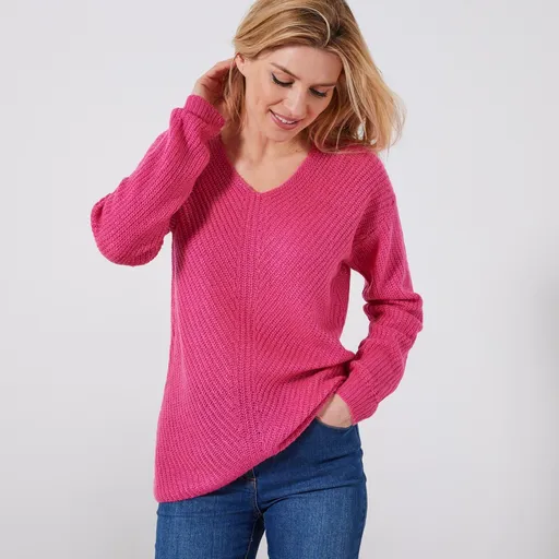 Pulover cu guler în V