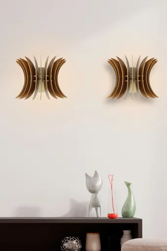 Aplica de perete, Opviq, 390FLH2104, Maro