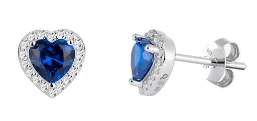 Preciosa Cercei fermecători argintii Inimioare cu pietre de zircon Velvet Heart 5371 68