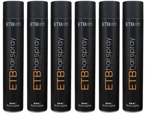 Set 6 Fixativ Spray cu Fixare Puternica ETB Hair Professional 750 ml