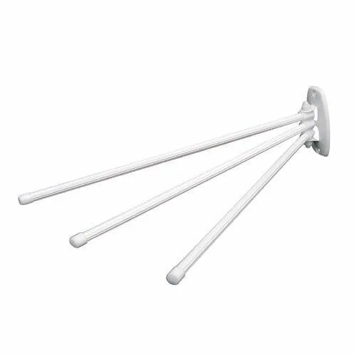 Suport pentru prosoape, 3 brațe,  alb, alb, M