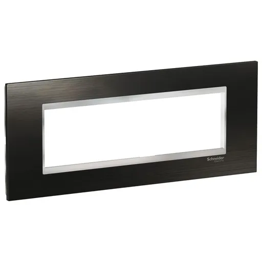 Rama ornament 7 module inox Schneider Easy Styl LMR7737038, negru/crom