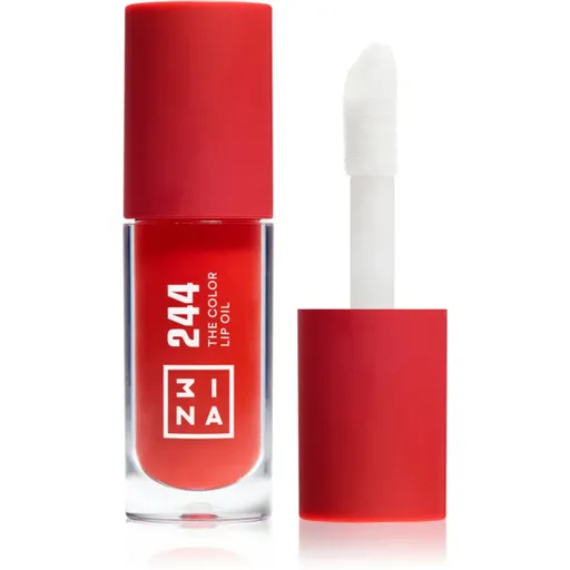 3INA The Color Lip Oil ulei hidratant de buze culoare 244 - Classic Rich Red, sheer 4 ml