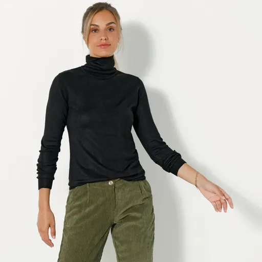 Pulover cu guler înalt, cașmir la atingere