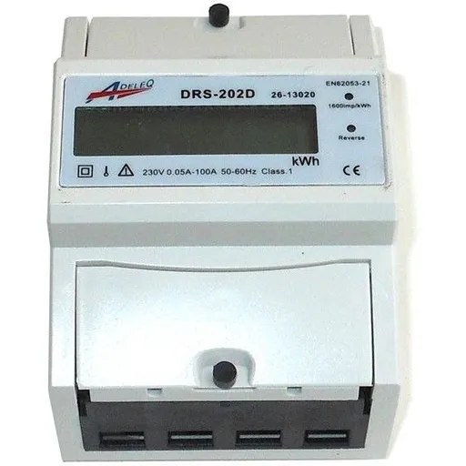Contor monofazic digital pe sina DIN 100A 4M Adeleq 02-554/DIG