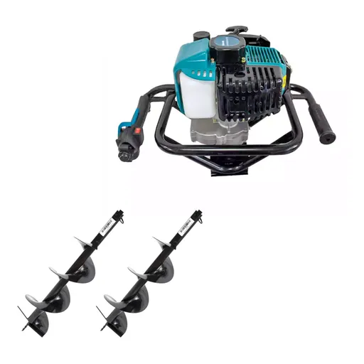 Set Motoburghiu Pamant - Kraissmann, Putere 5.8 CP, Model Nou + 2 x burghie 100mm, 200mm