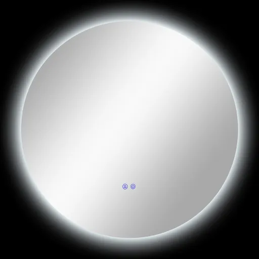 kleankin Oglindă de Baie Rotundă cu Lumină LED în 3 Culori și Întrerupătoare Touch, Ø70x3,5 cm, Transparet | Aosom Romania