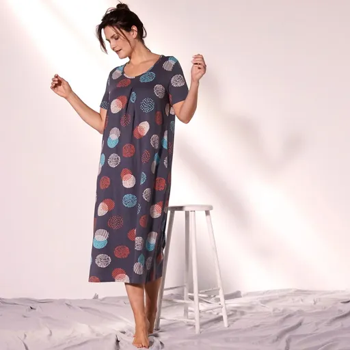 Cămașă de noapte lungă cu imprimeu grafic