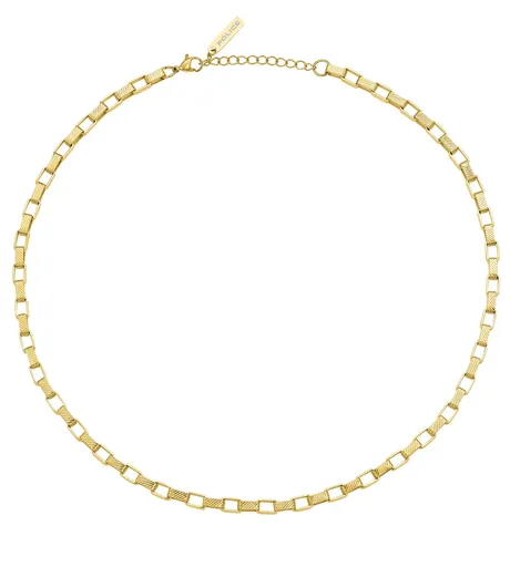 Police Colier din oțel placat cu aur Player PEAGN0041802