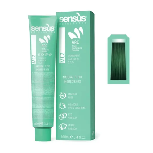 Vopsea de Par Permanenta Sensus MC2 Green, 100 ml