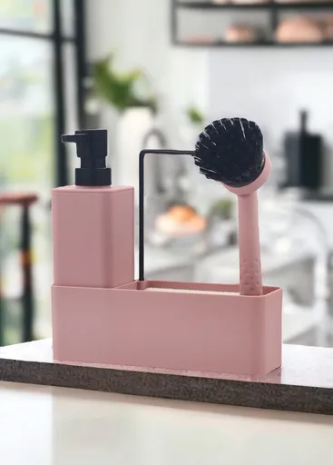 Dozator sapun lichid, L'essentiel Maison, SBN0052, 20x7x21 cm, Roz