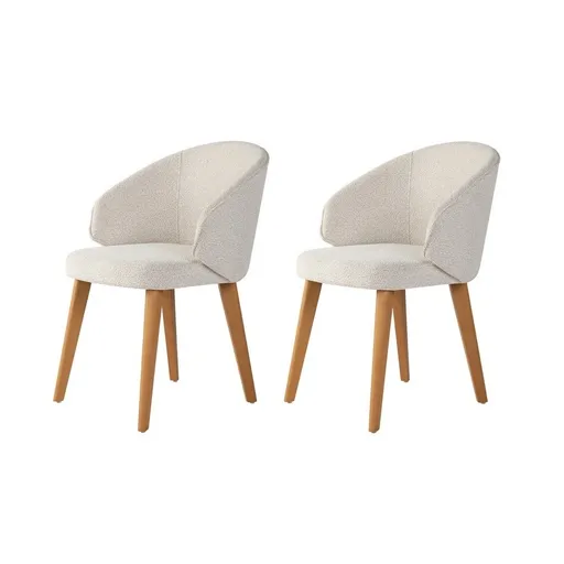 Set de scaune de sufragerie Bentley White and DarkOak, 2 buc., alb