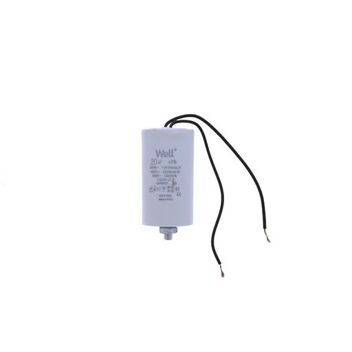Condensator pornire motor 400V 20uF cu fir, Well