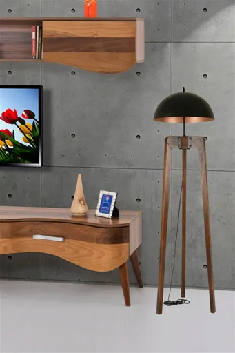 Lampadar, Opviq, 534LUN4409, Nuc / Negru / Rose Gold