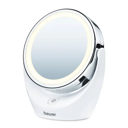Oglinda cosmetica Beurer BS 49, 11 cm, lumina cu LED, cromat, rotativa, alb