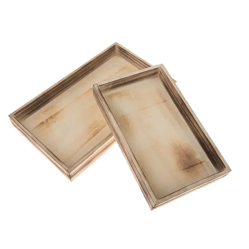 Set de tăvi din lemn Firry 2 bucăți, maro deschis, maro